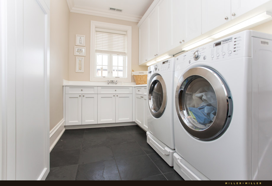 grey slate floor laundry mudroom