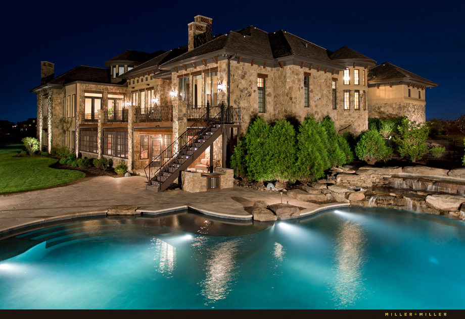 Barrington Hills real estate agent night photos pool